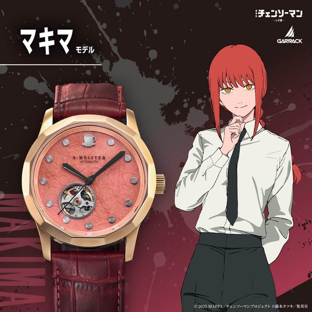 時分針やインデックスなどに各キャラをイメージしたモチーフをあしらう