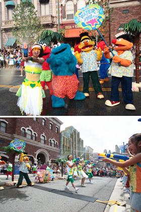 最高に盛り上がる「ウォーター・ストリート・パーティー」 （C） ＆ （R） Universal Studios. All rights reserved. （C） 2009 Sesame Workshop.