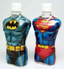 「バットマン」＆「スーパーマン」型　マッチョなペットボトル