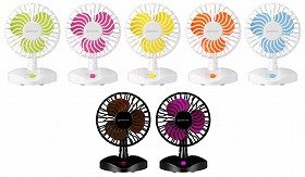 7色揃ったUSB扇風機