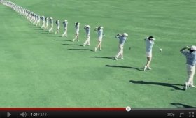 BSの動画が大評判！ 70人のゴルファーが一斉に「まっすぐ」飛ばす