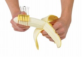 包丁使わずバナナを簡単スライス
