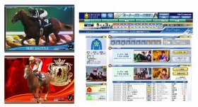 ネットカードダス「オーナーズホース」（カード3枚1セットで315円）
写真左から 競走馬カード／ゲーム画面 （C）ＢＡＮＤＡＩ 2012
