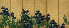 国宝　燕子花図屏風（左隻）尾形光琳筆　江戸時代　18世紀　根津美術館蔵