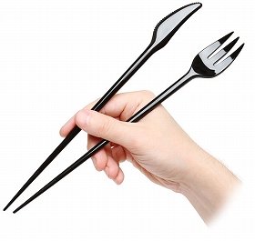 コメでもステーキでも何でも来い　箸にフォークとナイフが融合