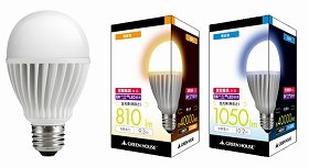 通常電球形LED電球　８割カットの省電力なのに長～い寿命