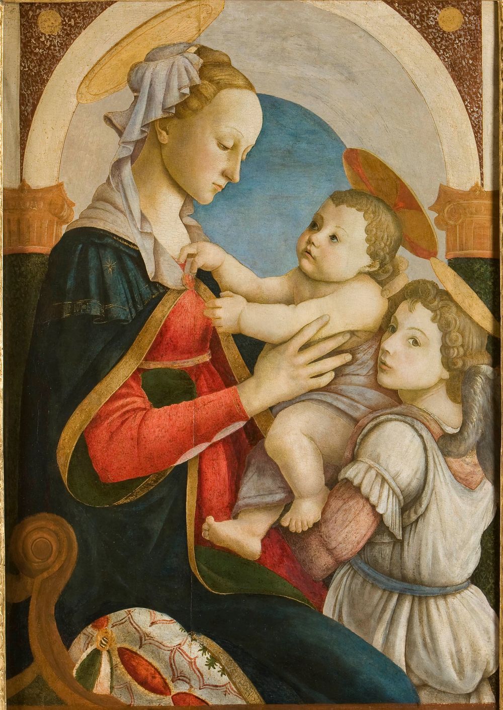 サンドロ・ボッティチェリ　《聖母子》　1465年頃　テンペラ、板　捨て子養育院美術館　Photo by George Tatge