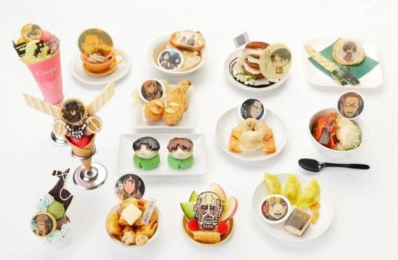 14種のオリジナルデザート＆フードが登場　（C）諫山創・講談社／「進撃の巨人」製作委員会 （C）NAMCO LTD.
