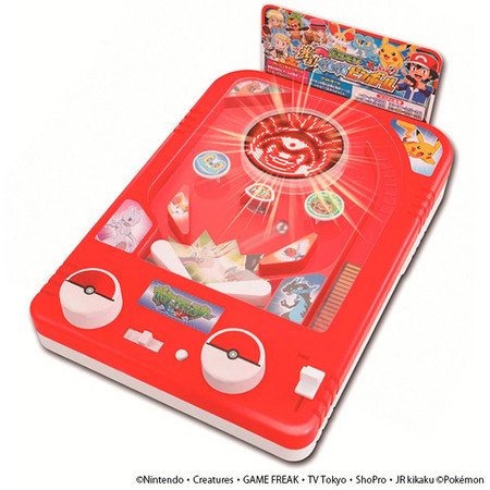 LEDギミック搭載のポケモンピンボールゲーム、10種類のキャラが次々に出現
