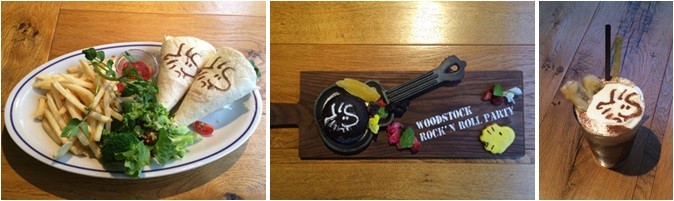 ウッドストックダイニングで提供されるメニューの数々　（C）2014 Peanuts Worldwide LLC　www.snoopy.co.jp