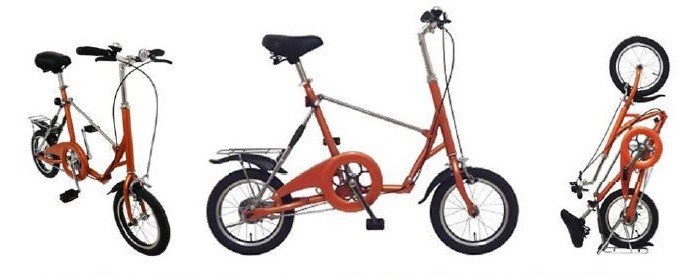 ドンキのオリジナル、14型折りたたみ自転車　乗って、持ってス～イスイ