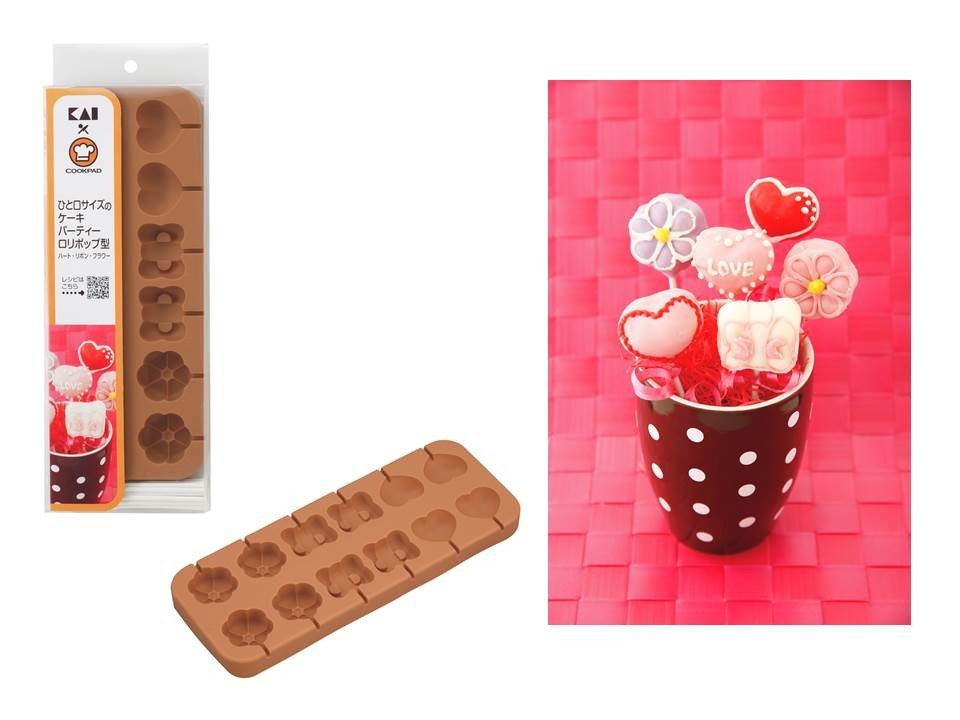 「一口サイズのケーキパーティーロリポップ型」
