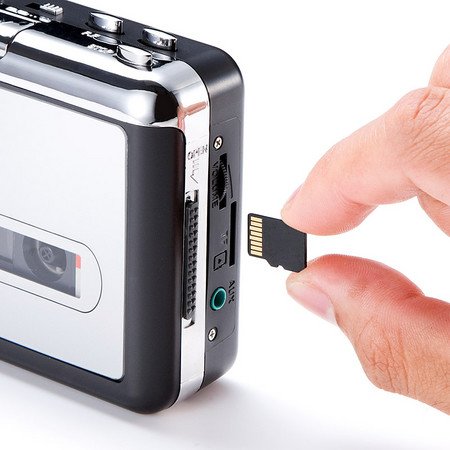 カセットテープの音源を直接microSDに保存可能