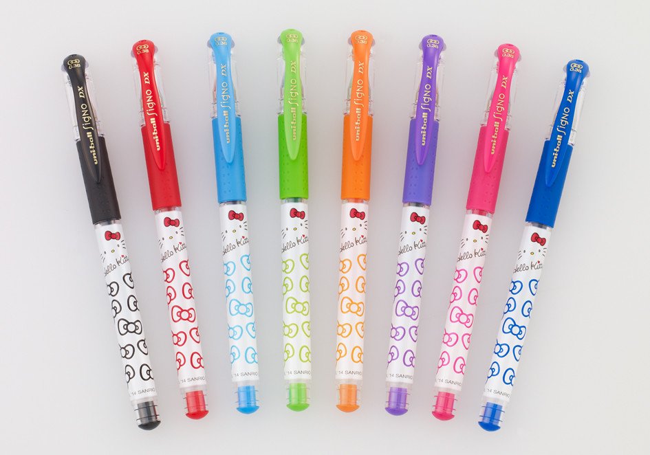 「極細　ハローキティ」デザインのにじみにくいボールペン　年賀状やクリスマスカード
