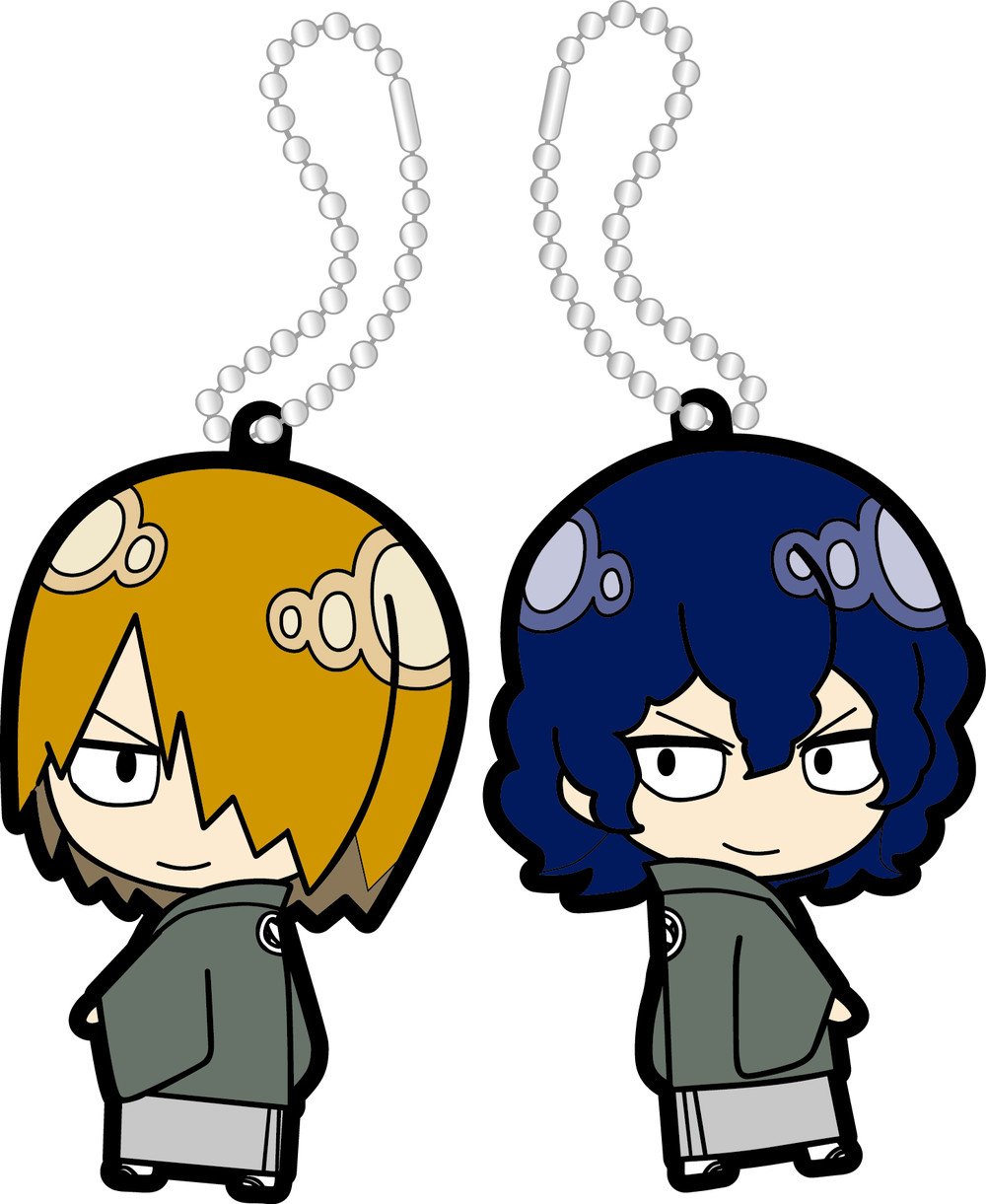 会場購入者限定特典の手嶋＆青八木ラバーキーホルダー　（C）渡辺航（週刊少年チャンピオン）／弱虫ペダルGR製作委員会