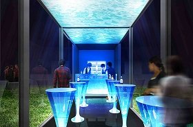 「ZIMA」で楽しむ新感覚バー　「天井に水」で水中にいるような不思議体験