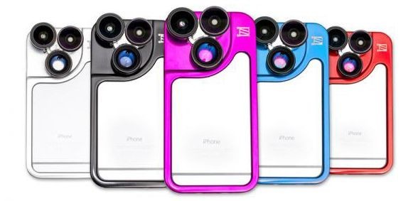 5種類のターレット式回転レンズつきiPhone 6ケース　本格的撮影をアシスト