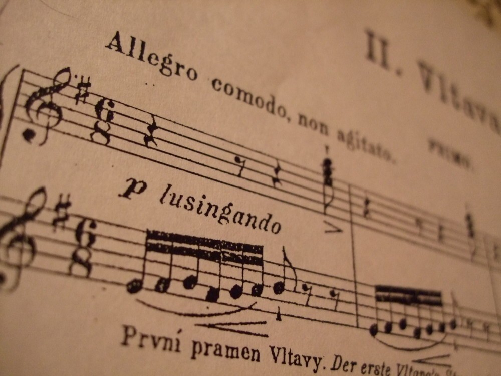 ヴルタヴァの楽譜、冒頭