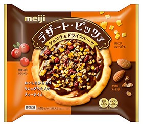 明治、もっちり生地製法で仕立てた「デザート・ピッツァ　ショコラ＆ドライフルーツ」発売