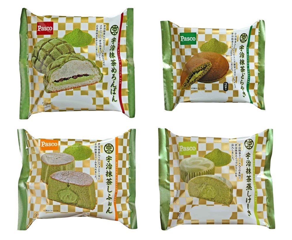 Pasco和を楽しむ「宇治抹茶シリーズ」　めろんぱん、どらやき、しふぉん、蒸しけーき