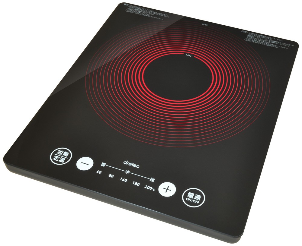 「うす型フラットIH調理器」ドリテックが発売、高さ39ミリの卓上すっきり設計