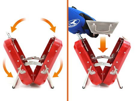 開いてグリル網などをセットするだけ