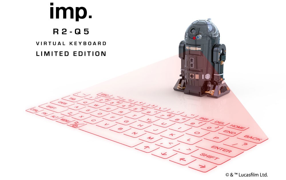 「スター・ウォーズ」のドロイドがキーボードをレーザー投影　「R2-Q5　バーチャルキーボード LIMITED EDITION」