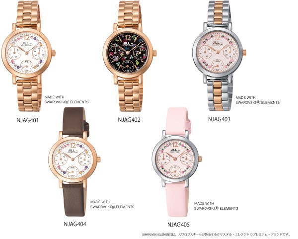 ニューヨークコレクションで使われたオリジナルフラワープリントを、花冠のようにダイヤルにアレンジした