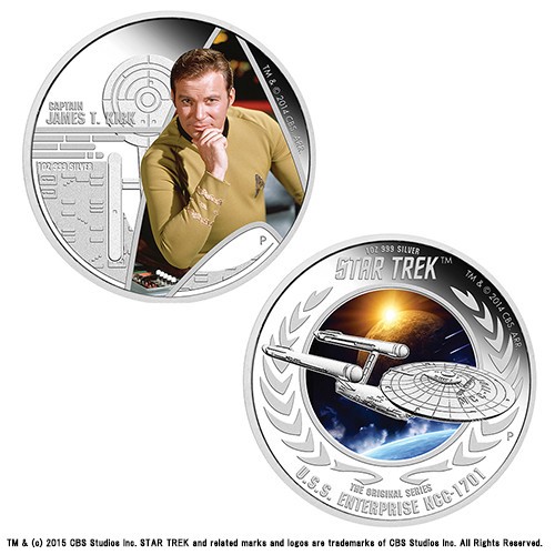 「スタートレック・オリジナルシリーズ」が銀貨に　カーク船長U.S.S.エンタープライズNCC-1701号