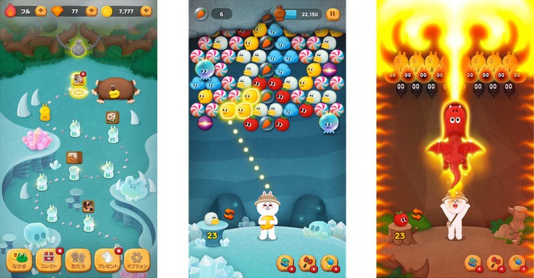 「コニー」を操作、バブルを消していくゲームアプリの続編「LINEバブル2」　事前登録受付中