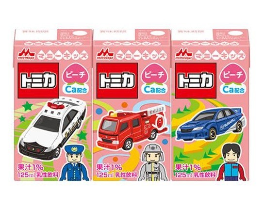 「森永マミー」のパッケージに「トミカ」をデザイン