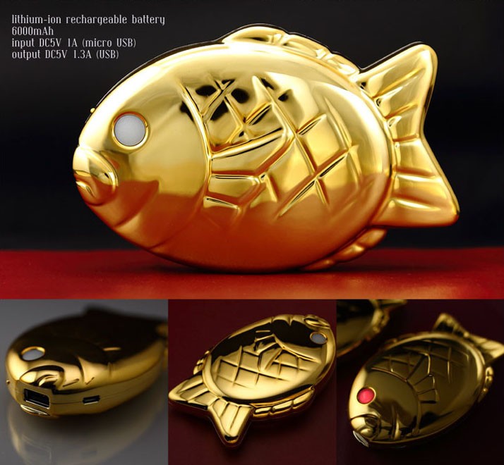 スマホを約2～3回フル充電可能　金色のたい焼き型モバイルバッテリー「SOSOGE!TAIYAKIKUN GOLD」