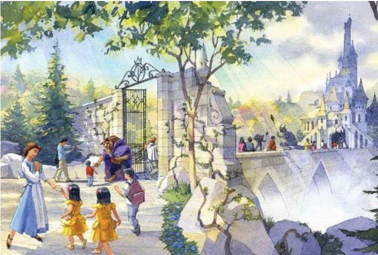 TDRのファンタジーランド「美女と野獣」をテーマにしたエリアのイメージ(C)Disney