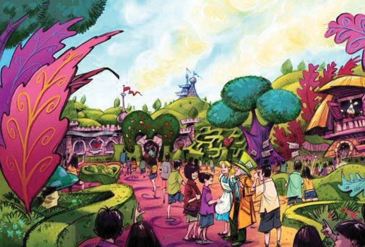 TDRのファンタジーランド「ふしぎの国のアリス」をテーマにしたエリアのイメージ　(C)Disney