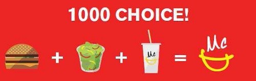 メイン、サイド、ドリンクの組み合わせ1000通り以上に