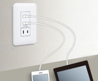 アダプタ要らずそのまま...２ポートに　「埋込［充電用］USBコンセント」