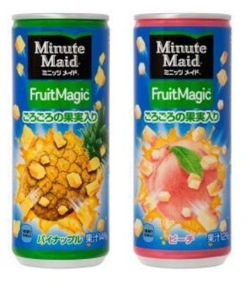 角切りフルーツが入ったドリンク「ミニッツメイド　フルーツマジック」