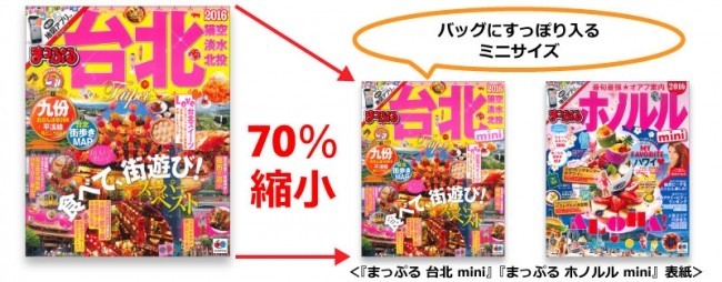 バッグにすっぽり入るハンディサイズ　「まっぷる 台北 mini」「まっぷる ホノルル mini」発売