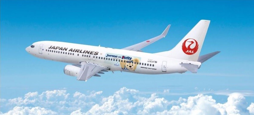 ダッフィー JALハッピージャーニーエクスプレス ダッフィーを描いた特別塗装機「JALハッピージャーニー