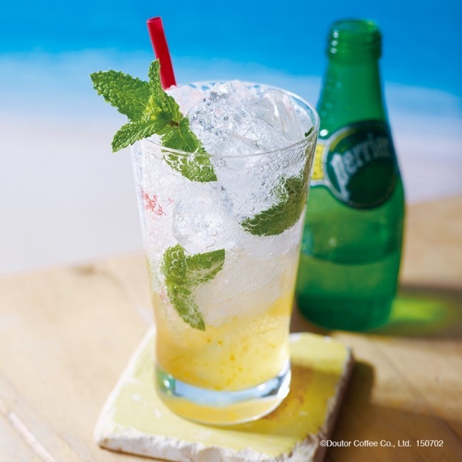 天然炭酸水を使った「ペリエゆずハニージンジャー」　エクセルシオールで期間限定