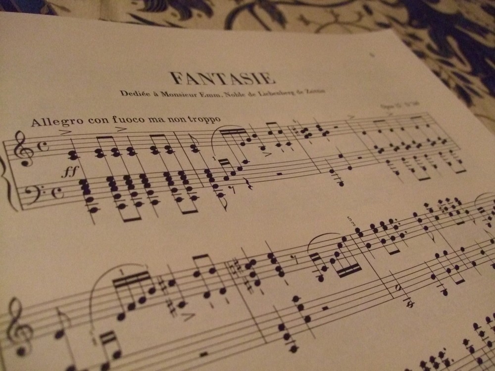 「さすらい人幻想曲の楽譜」