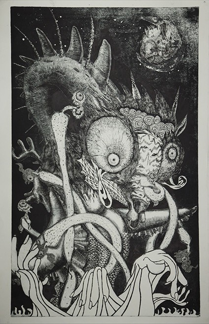 銅版画「生死」