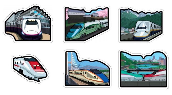 JR東の新幹線フォルムカードセット　情景と車両をイラストで