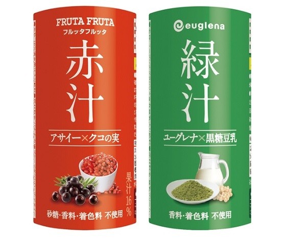 ユーグレナとフルッタが共同企画　スーパーフードドリンク「赤汁」と「緑汁」を発売