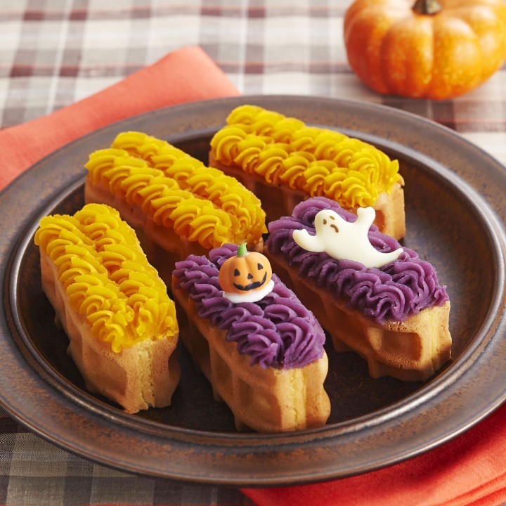 ハロウィン限定「ワッフルドルチェ」　パンプキンと紫いものほっくりとした味わい