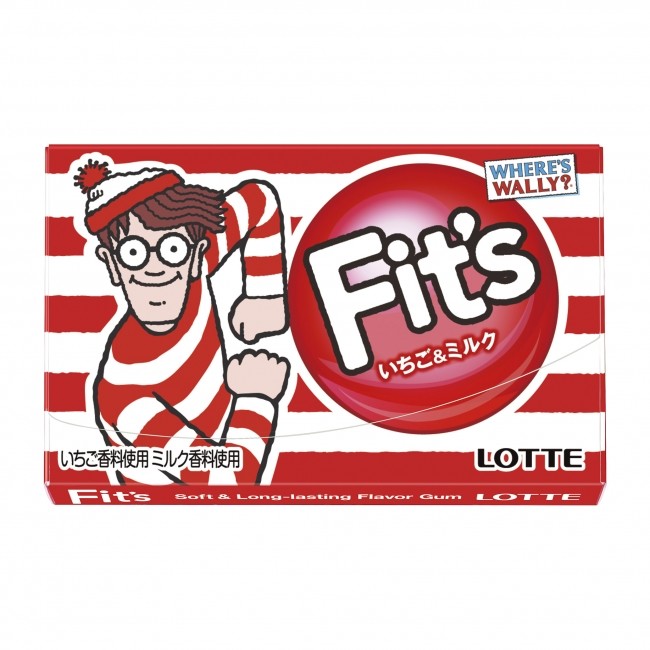 ウォーリーとコラボ　赤白ボーダーのパッケージをさがせ！「Ｆｉｔ'ｓ＜いちご＆ミルク＞」ロッテ