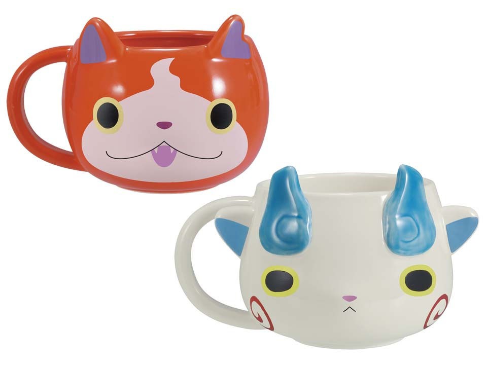 「ジバニャン」と「コマさん」の顔をモチーフにした、陶器製の可愛いマグカップが登場