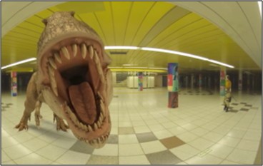 恐竜が襲ってくる！（体験イメージ）