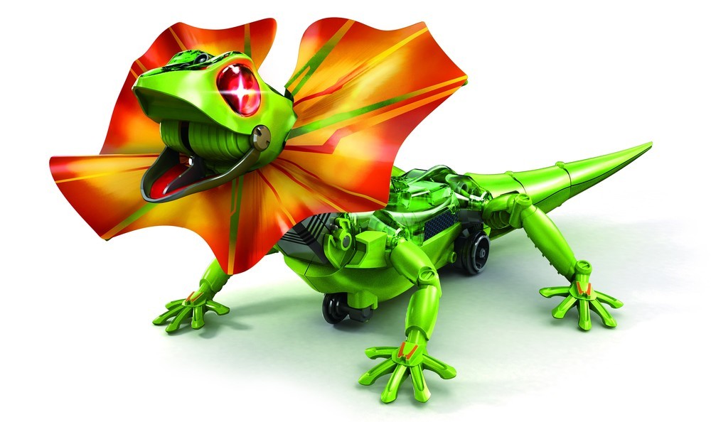 自分で組み立てスマホで操作...エリマキトカゲ型ロボット　イーケイジャパン「リザードロイドBT」