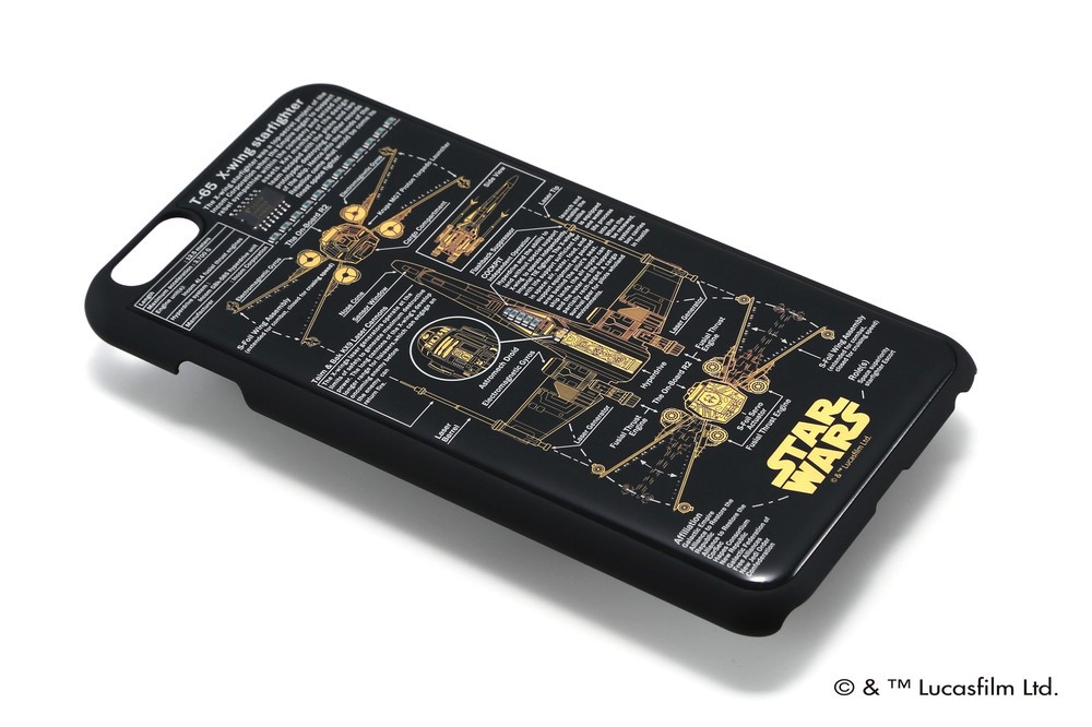 XウイングのR2-D2搭乗位置が光る「FLASH STAR WARS 基板アート iPhoneケース」